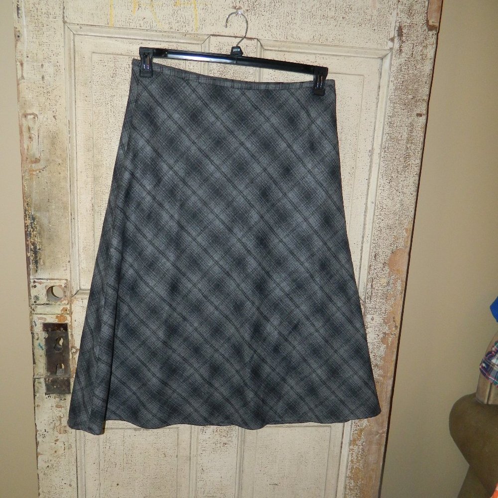Eddie Bauer Wool Blend Plaid Skirt Size 12 (M-6)
